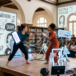 Espetáculo inspirado em quadrinho sueco transforma a relação com o corpo e as redes sociais em debate no palco da Biblioteca Mário de Andrade.